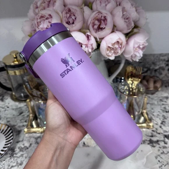 Lavender Design Tumbler Engraved Stanley Quencher 40oz - Etsy Stanley Lavender Insulated Mug display picture 1